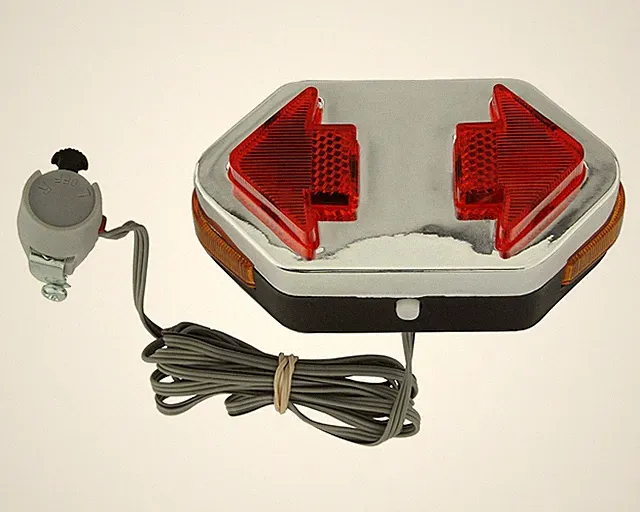 Bicycle Directional Turn Signal Light Chrome Red BMX MTB Cruiser Lowrider Bikes.
