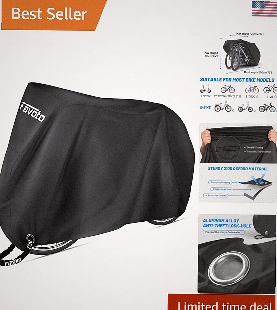 Bike Cover Waterproof Outdoor Storage for 1 or 2 Bikes Bicycle Cover Heavy Du...